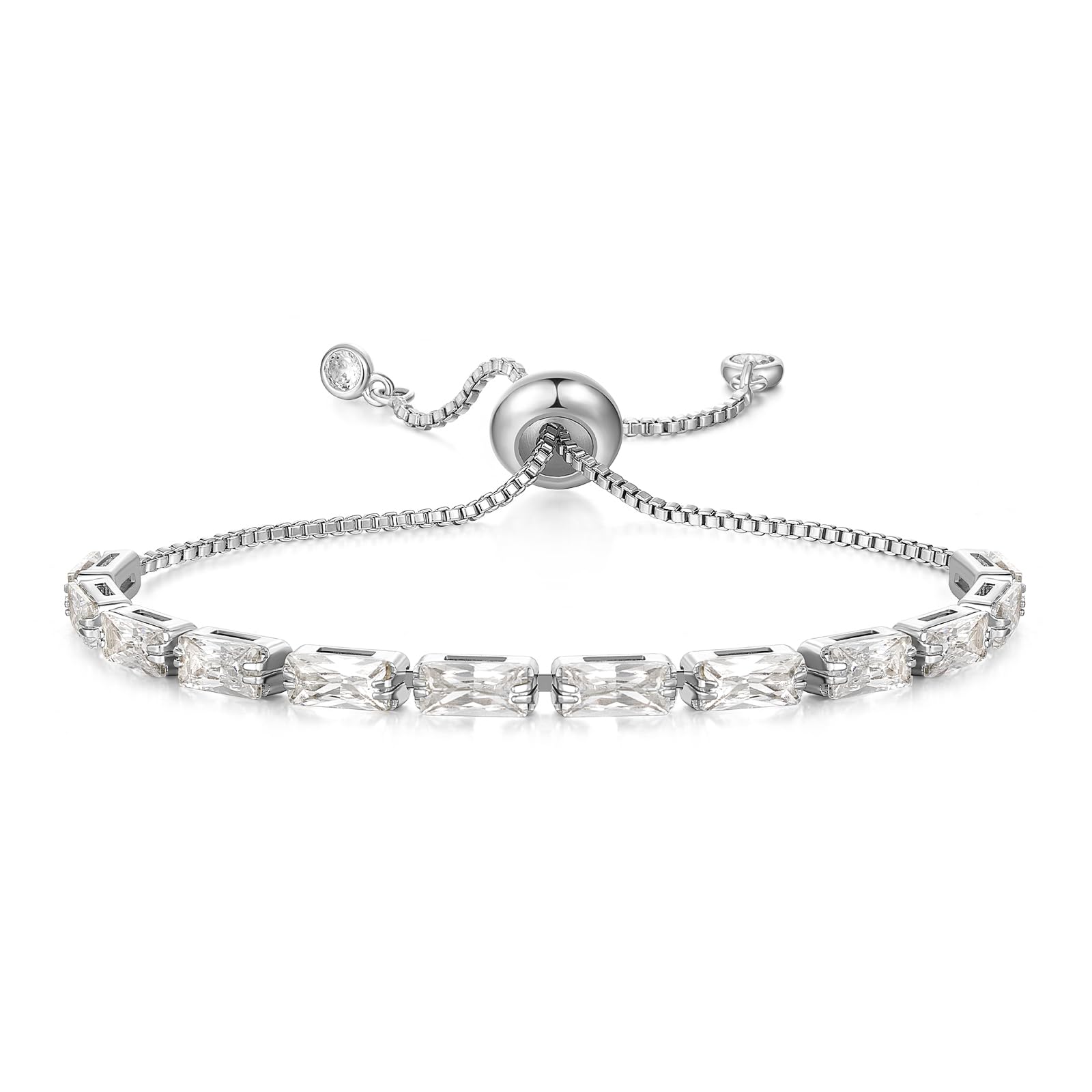 KissYan 14K Gold Plated Cubic Zirconia Tennis Bracelet for Women - Adjustable Slider Trendy Jewelry Gift for Anniversary, Birthday & Special Occasions