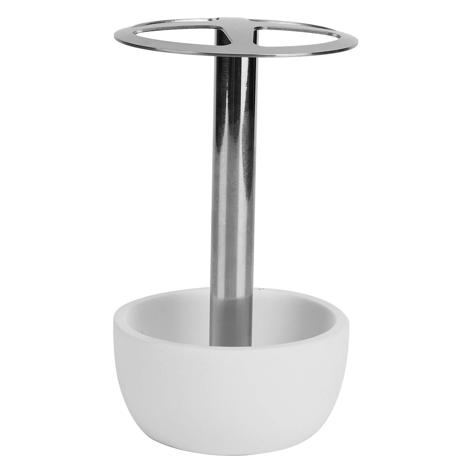 CHICIRIS Stainless Steel Toothbrush Holder - No Drill Bathroom Organizer, Modern Toothbrush Storage Rack Stand for Countertop or Wall Mount (White) - Perfect for Small Bathrooms, Dorm Rooms & Travel Accessories