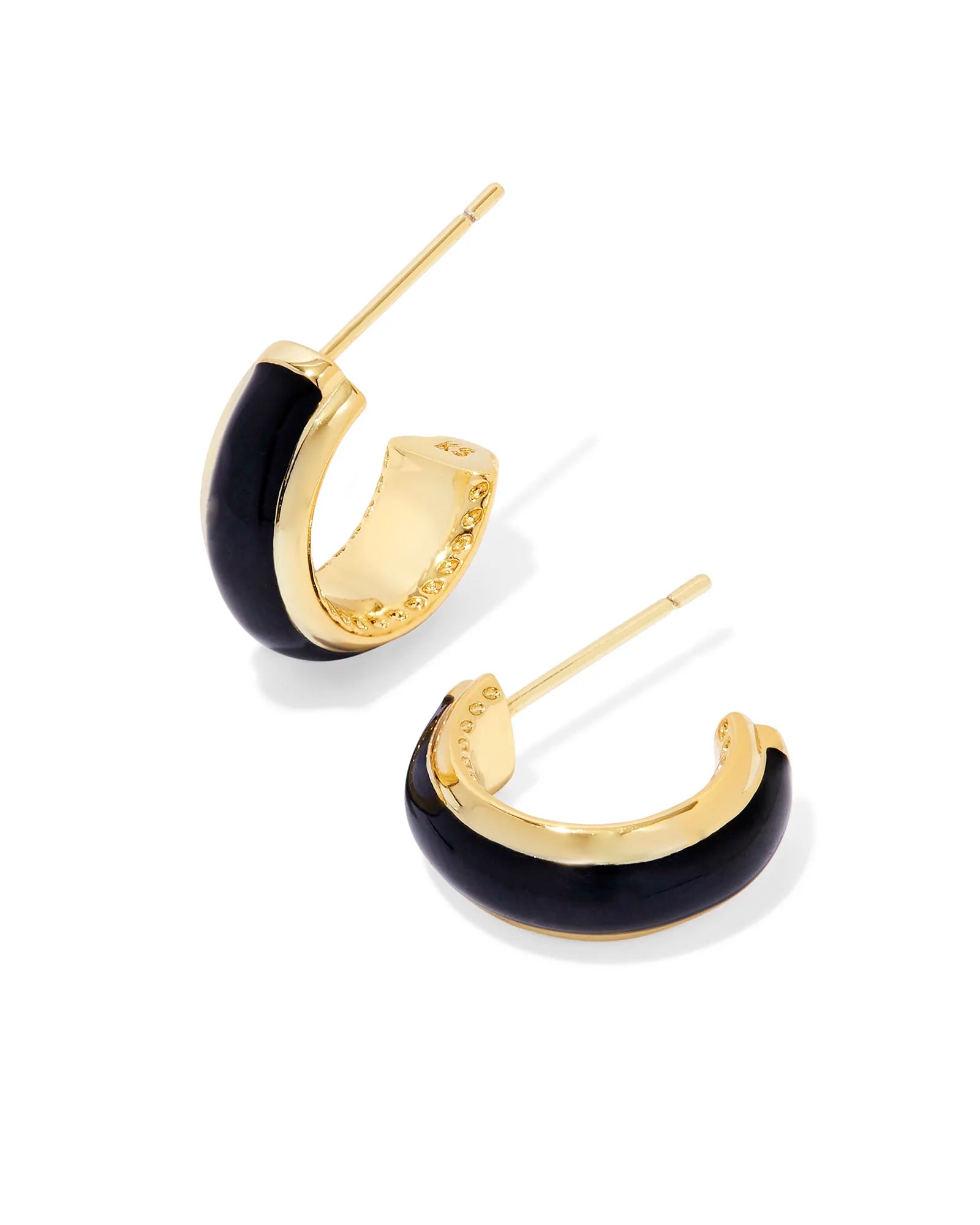 Kendra Scott Gold & Black Ainsley Huggie Earrings - Stylish Hoop Earrings for Women, Perfect for Everyday Wear, Parties & Special Occasions