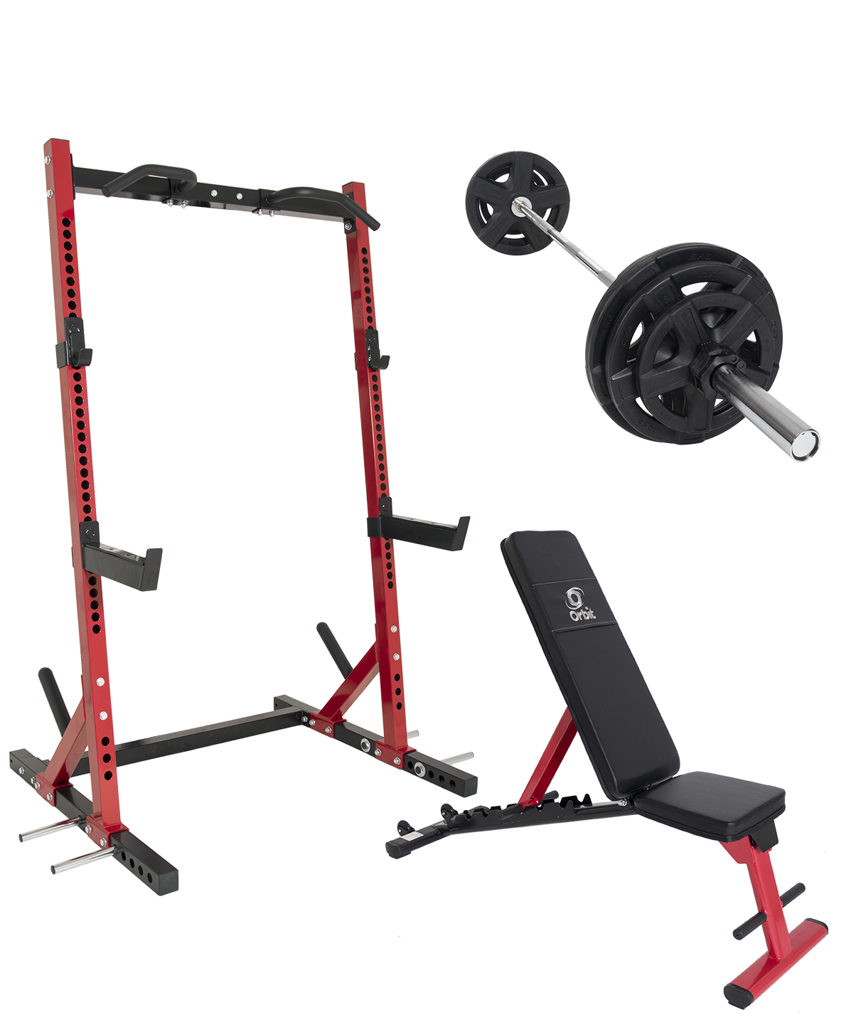 Max Squat Rack Packages - Heavy Duty Power Cage with Pull-Up Bar & J-Hooks for Home Gym Strength Training - Perfect for Weightlifting, CrossFit & Powerlifting Workouts