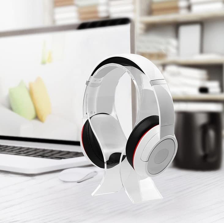 Universal Acrylic Headphone Stand Holder - 12.5x6x22cm Headset Hanger for Earbuds, Gaming Headsets & Office Headphones - Perfect for Desk Organization, Gaming Setup & Workspace Display