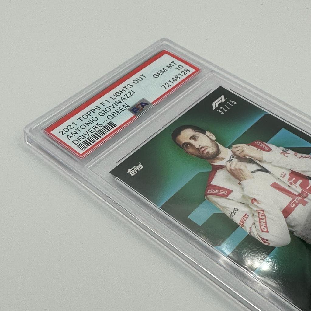 PSA 10 Antonio Giovinazzi 32/75 Green Parallel F1 Racing Driver Card - Collectible Trading Card for F1 Fans, Sports Memorabilia, and Card Game Enthusiasts