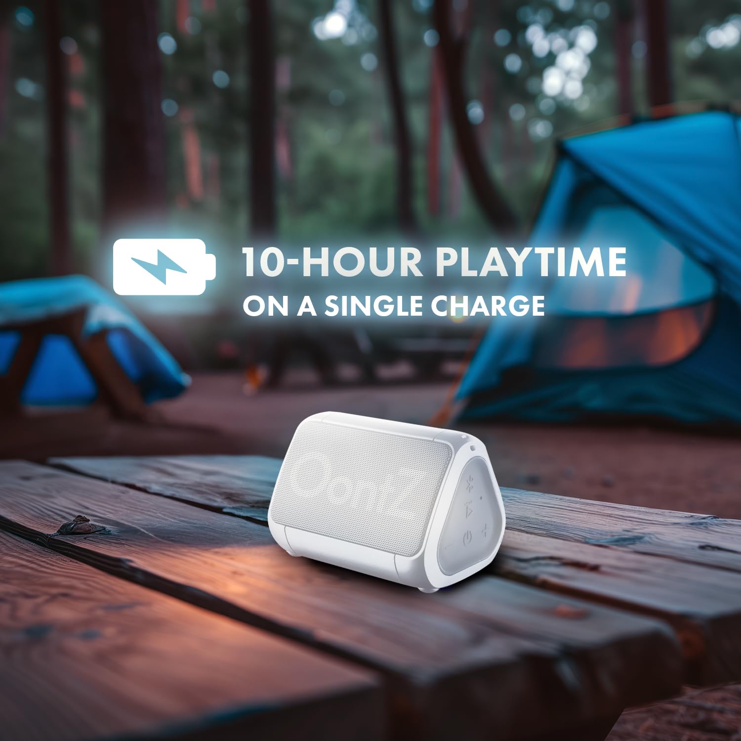 Cambridge Soundworks OontZ Solo Bluetooth Speaker - 5W Portable Mini Speaker with Bluetooth 5.4, 100ft Wireless Range, 10-Hour Playtime & IPX7 Waterproof - Perfect for Outdoor, Travel, Pool Party & Shower (White)