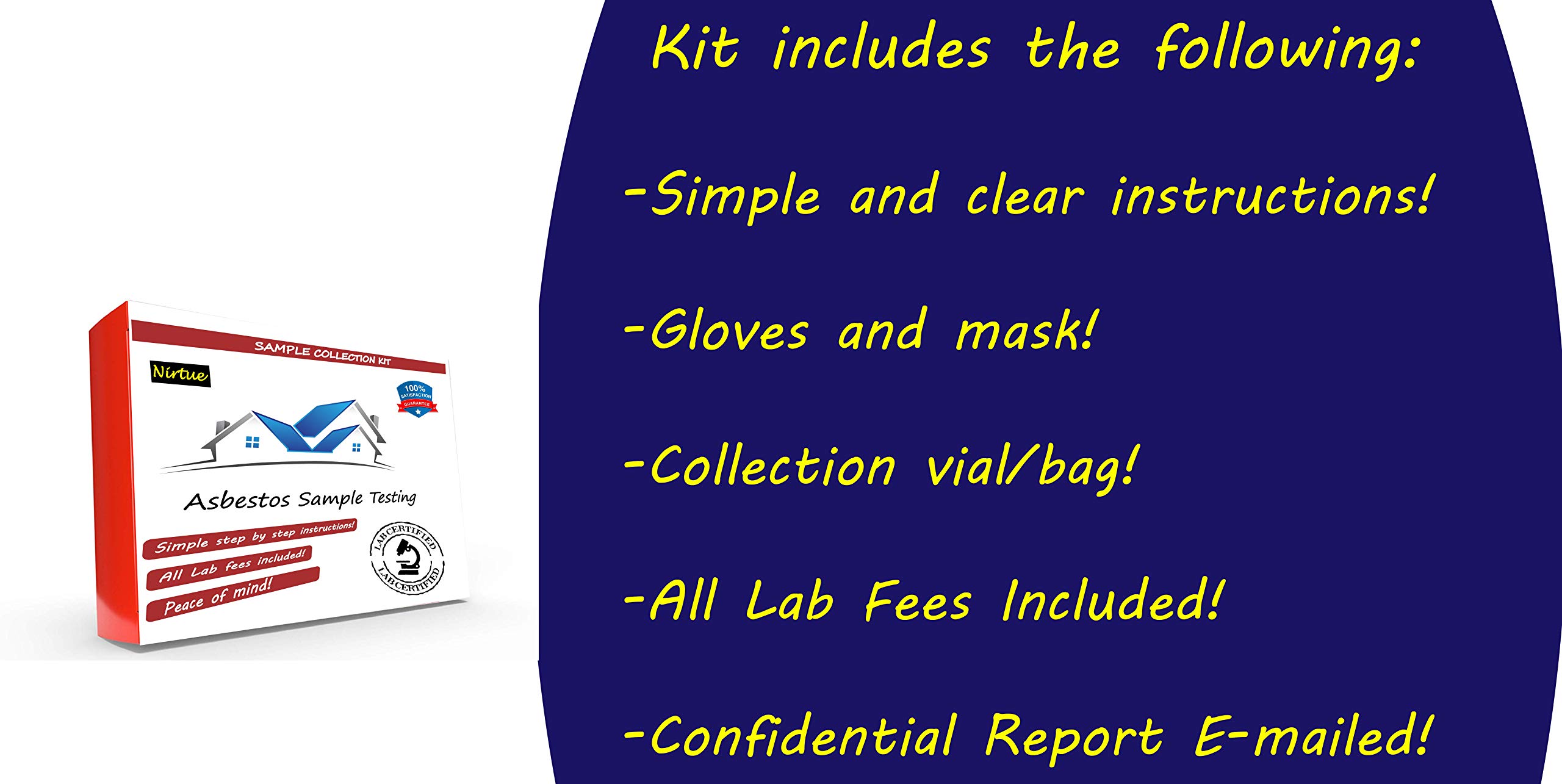 5-Pack Asbestos Test Kit - Includes Lab Fees for Testing Popcorn Ceilings, Tiles, Insulation & Building Materials (72-Hour Results) | Home Renovation Safety & DIY Hazard Detection