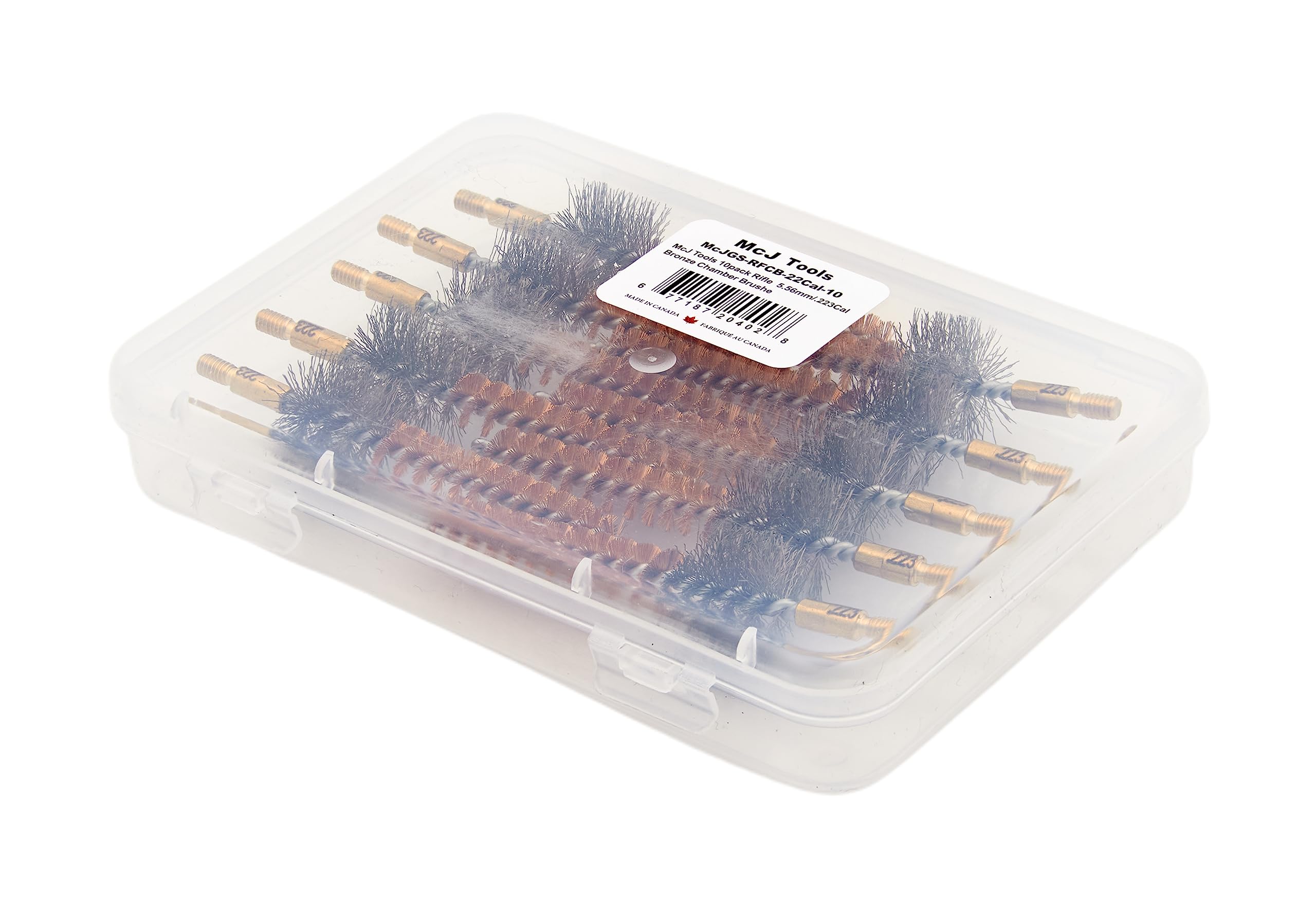 Premium Bronze Gun Cleaning Brushes 10-Pack - 5.56mm/.223Cal for Rifle Maintenance