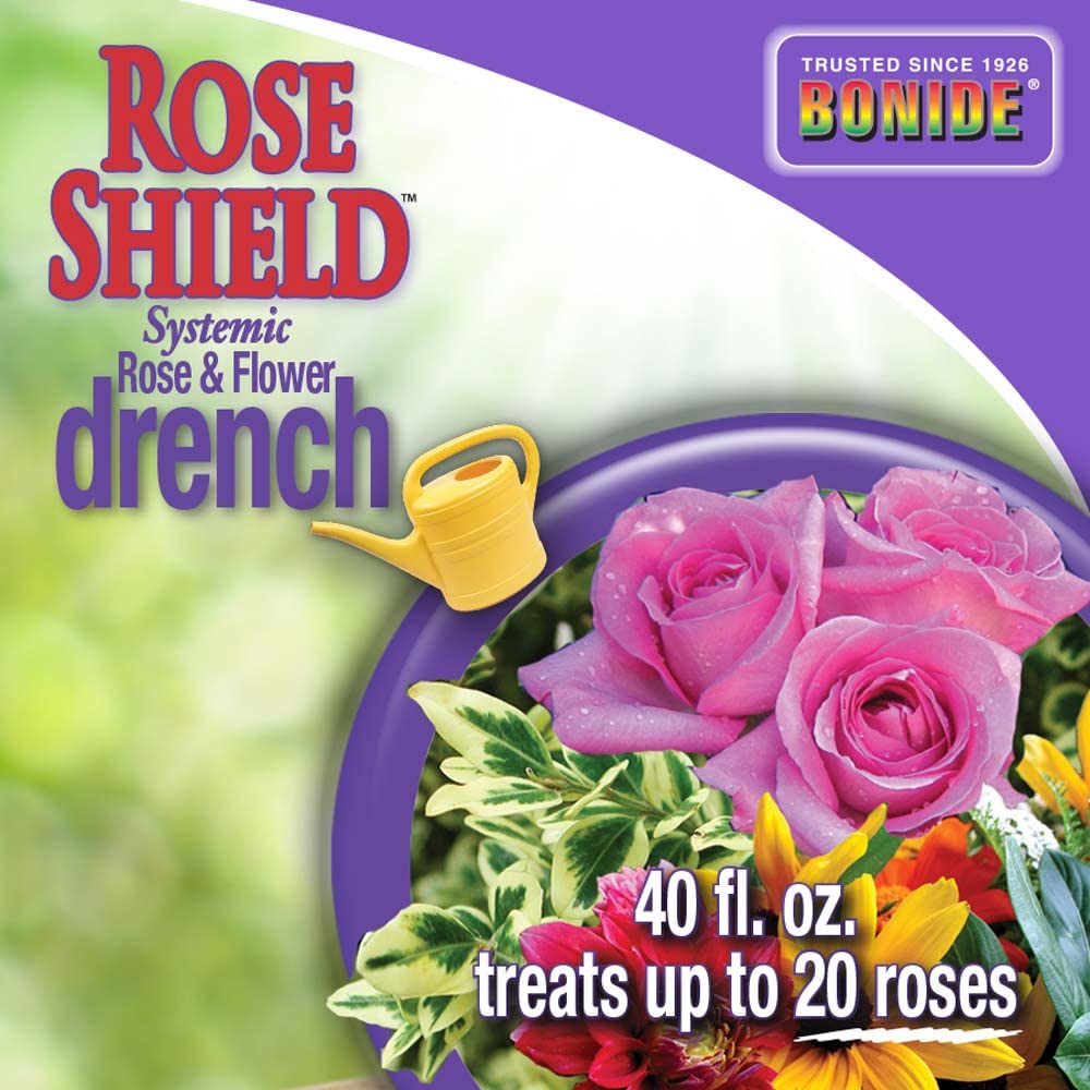 Bonide Rose Shield Systemic Rose & Flower Drench - 40 oz Ready-to-Use Long Lasting Disease & Insect Protection for Roses, Flowers & Shrubs - Perfect for Garden Care & Plant Health Maintenance