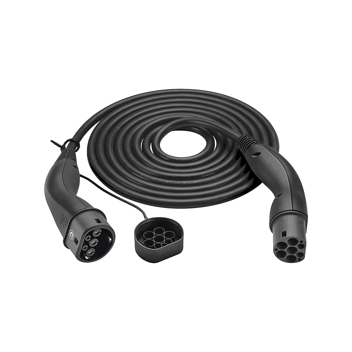 LAPP EV Helix Type 2 Charging Cable (7.4kW 32A 5m) for Tesla, Nissan Leaf, BMW i3 - Fast Home & Public Station Charging for Hybrid and Electric Vehicles - Black