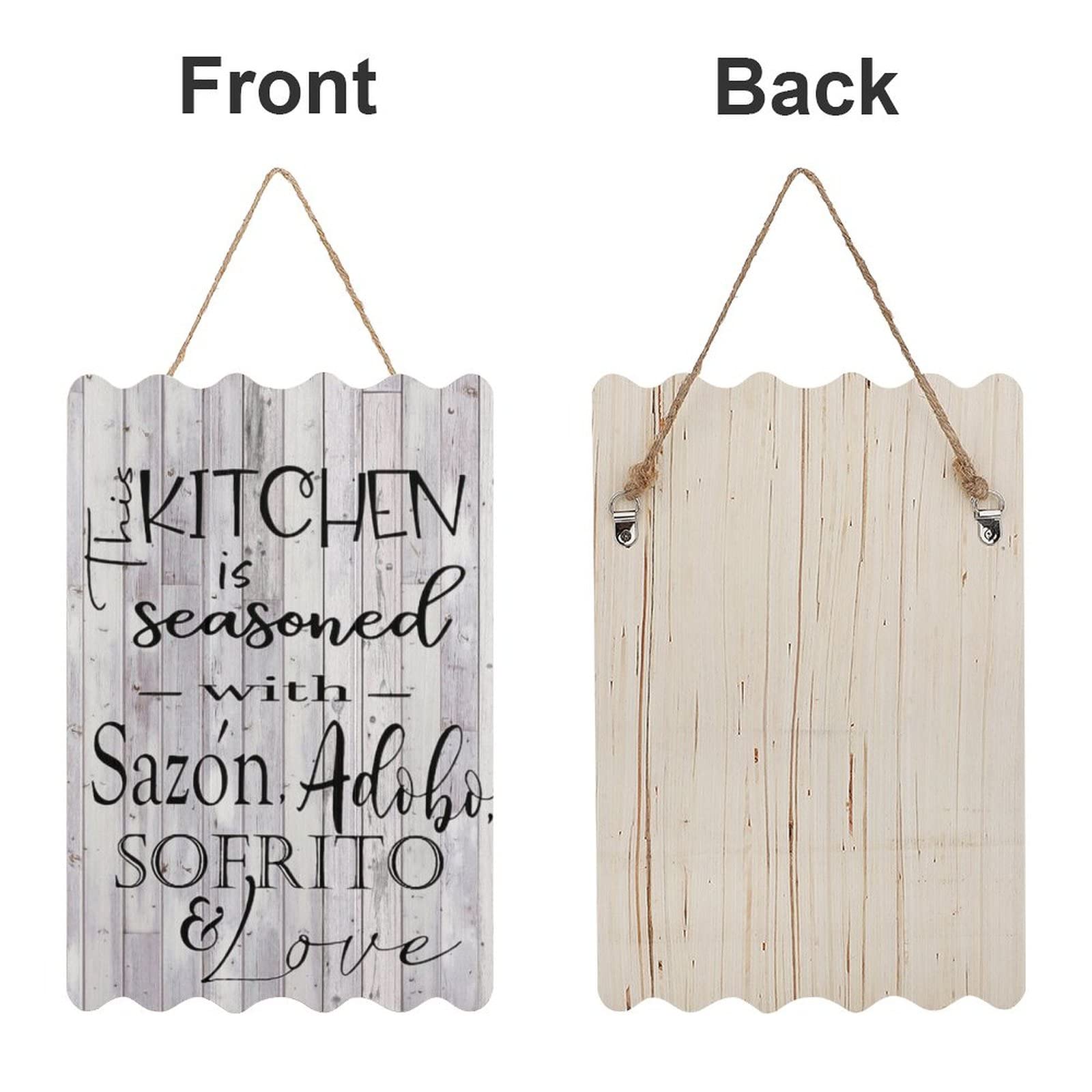 Authentic Spanish Puerto Rican Kitchen Wall Decor - 8×12 Inch Hanging Sign with Sazon Adobo Sofrito Design - Perfect for Home, Restaurant & Latino Cultural Decor