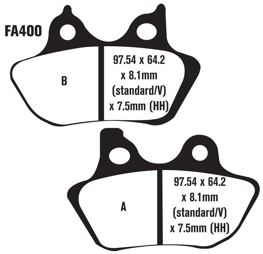 EBC Brakes EBPCK1030 Complete Semi-Sintered V-Pads Brake Pad Change Kit | High-Performance Motorcycle Brake Pads | Perfect for Harley, Honda, Yamaha & More | Ideal for Street Riding & Track Use