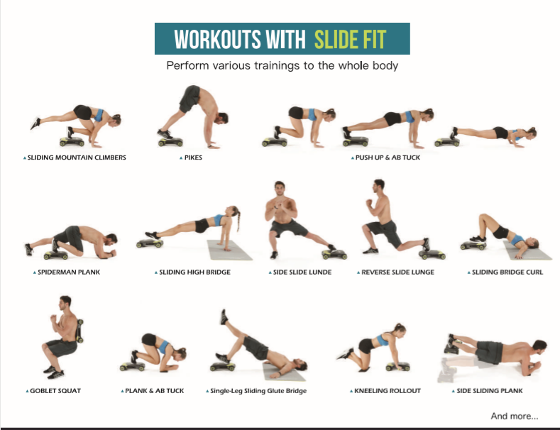 Wonder Core Slide Fit - Portable Home Gym Equipment for Full Body Workout | Perfect for Home, Office & Travel Fitness Training