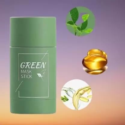 Green Tea Purifying Clay Stick - Anti Acne Deep Cleansing Solid Face Mask Stick for Oily & Sensitive Skin | Detox & Pore Minimizing | Perfect for Daily Skincare Routine & Travel