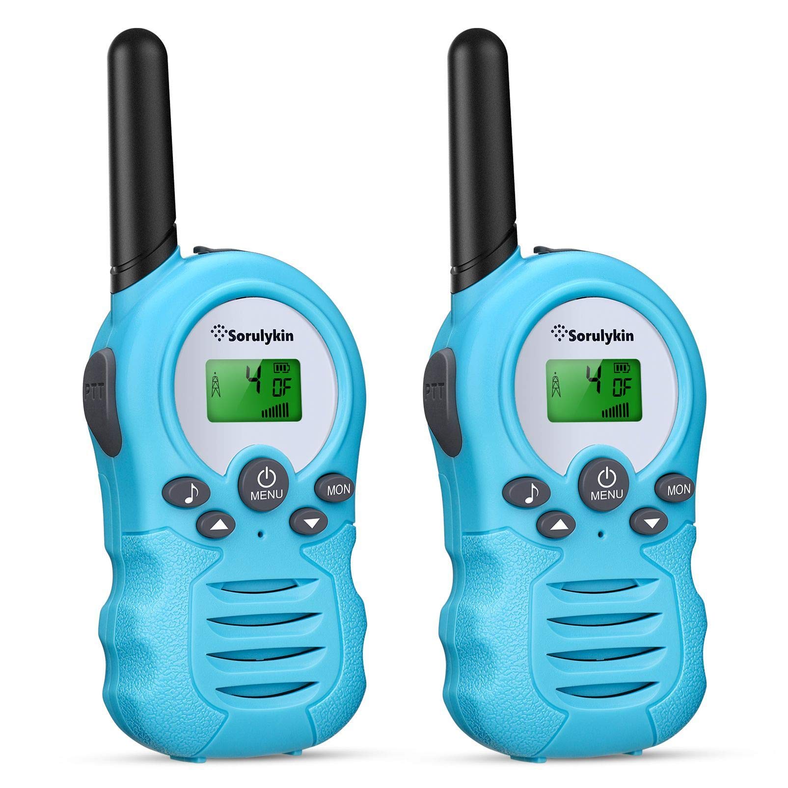 Sorulykin Kids Walkie Talkies - 22 Channel 2 Way Radios with 3KM Range, Handheld Walkie Talkies for Boys & Girls (Blue, 2 Pack) - Perfect for Outdoor Adventures, Camping, Hiking & Family Games