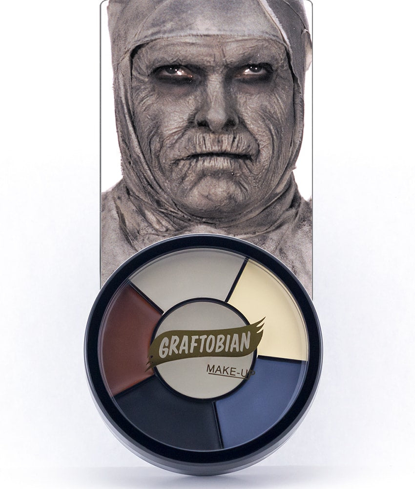 Professional Mummy Makeup Wheel - 12 Color Eyeshadow Palette for Halloween, Cosplay & Theatrical Makeup - Perfect for Costume Parties, Horror Events & Special Effects