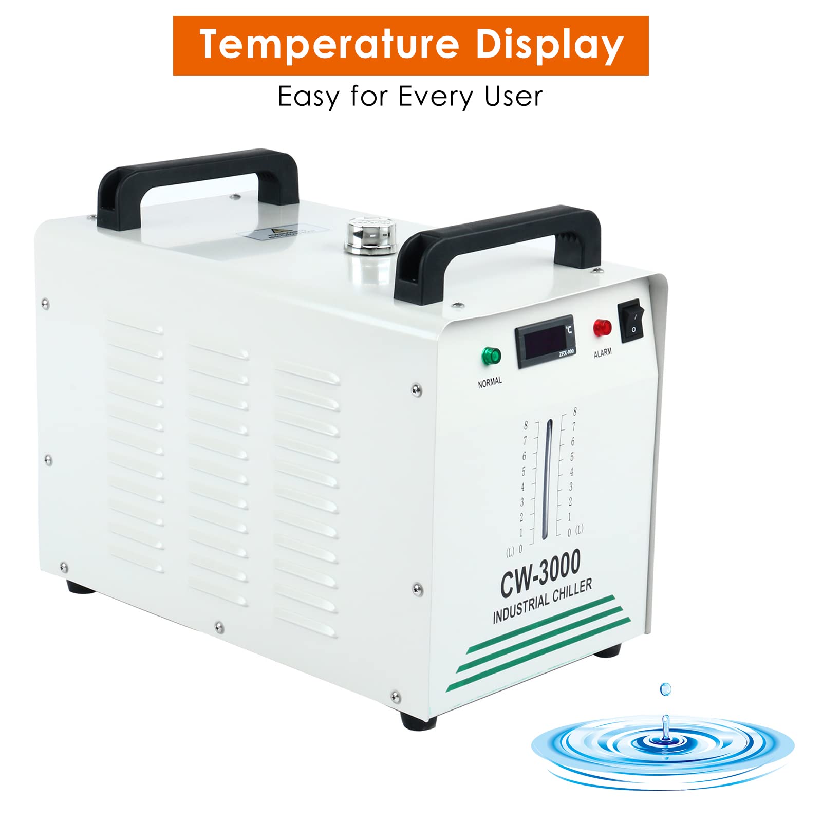 DasMarine CW-3000 8L Industrial Water Chiller - 110V Thermolysis Cooling System for 60W/80W Laser Engraving Machines | Efficient Water Cooling Equipment for Laser Cutting & Engraving Workshops