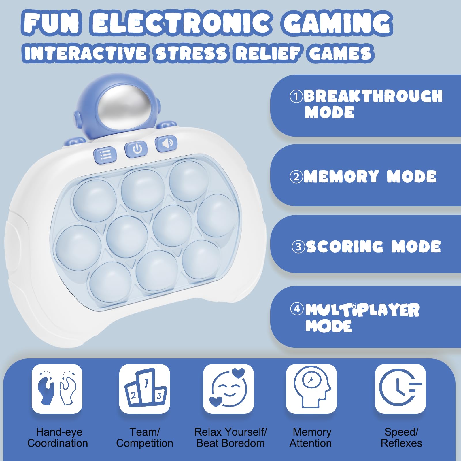 Handheld Pop Bubble Push Game Toy for Kids & Adults - Fast Stress Relief Puzzle Console Machine with Light Up Effects - Fun Gift for Boys, Girls & Teens - Perfect for Parties, Travel & Relaxation
