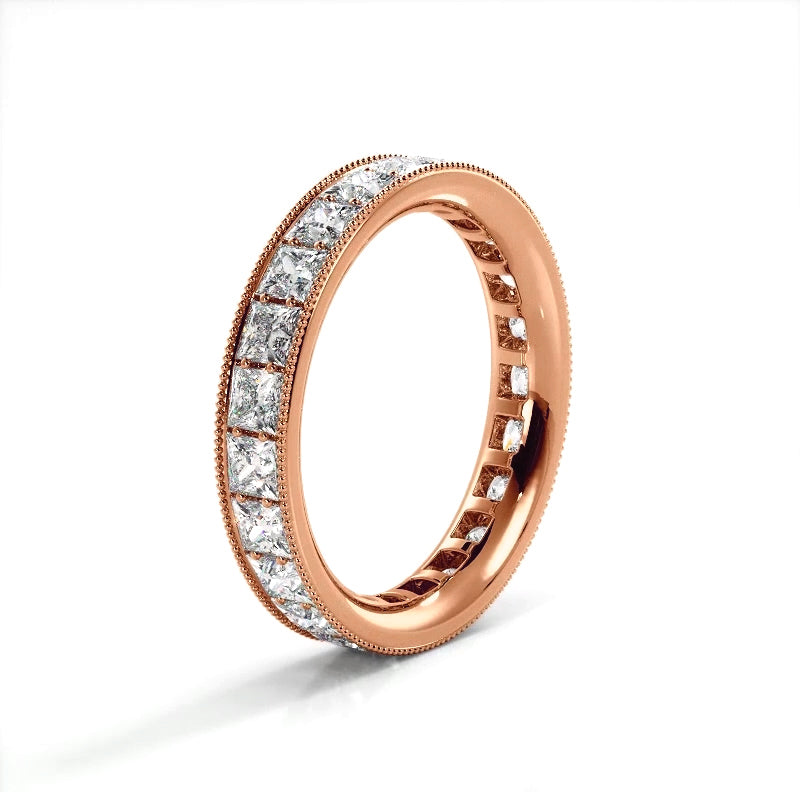 2.09 Carat Princess Cut Diamond Eternity Wedding Band for Women - Perfect for Engagement, Anniversary & Bridal Jewelry Gifts