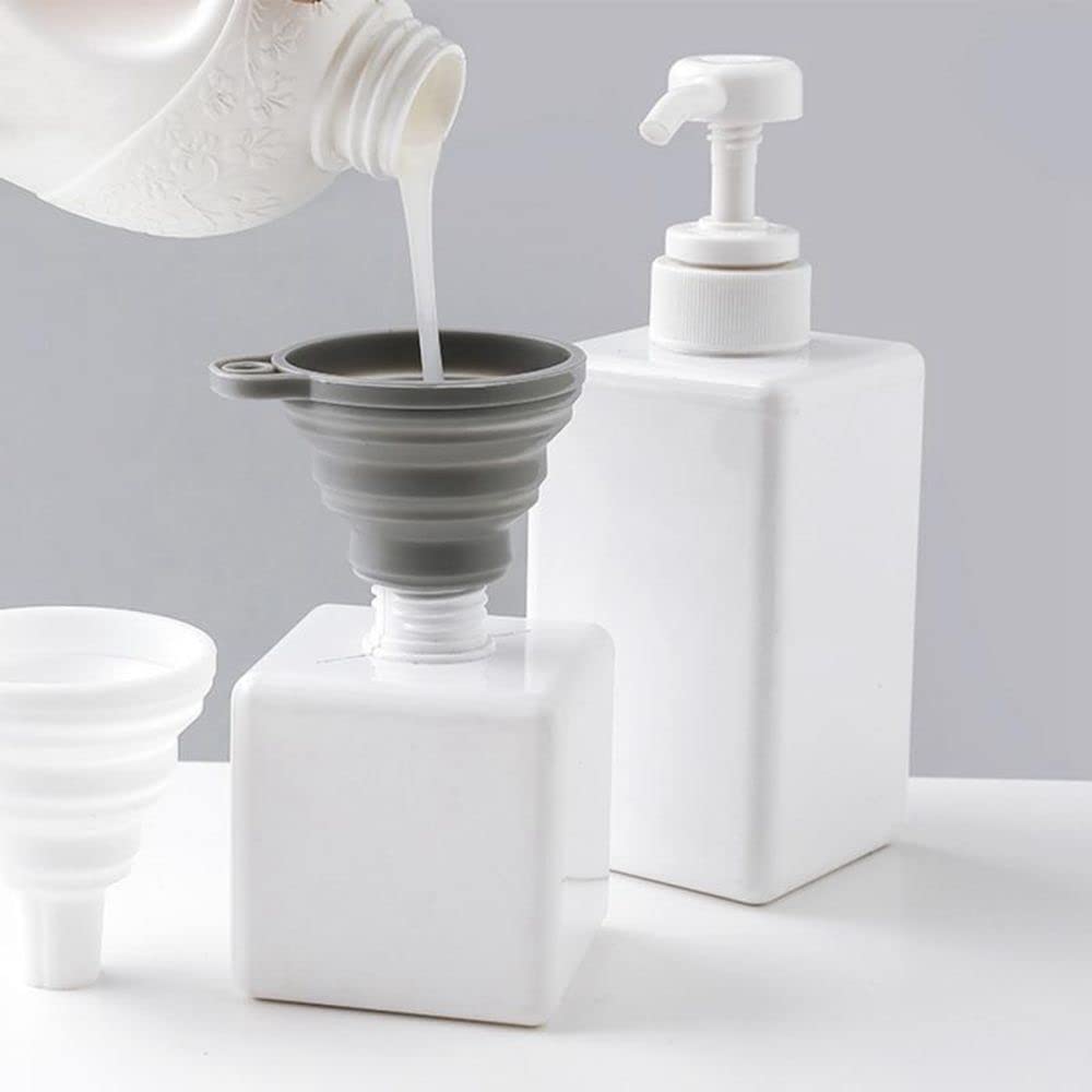 Mini Silicone Collapsible Funnel for Filling Bottles - Portable, Flexible, Foldable Kitchen Funnel for Liquid, Oil & Powder (Grey) | Perfect for Travel, Camping & Home Use