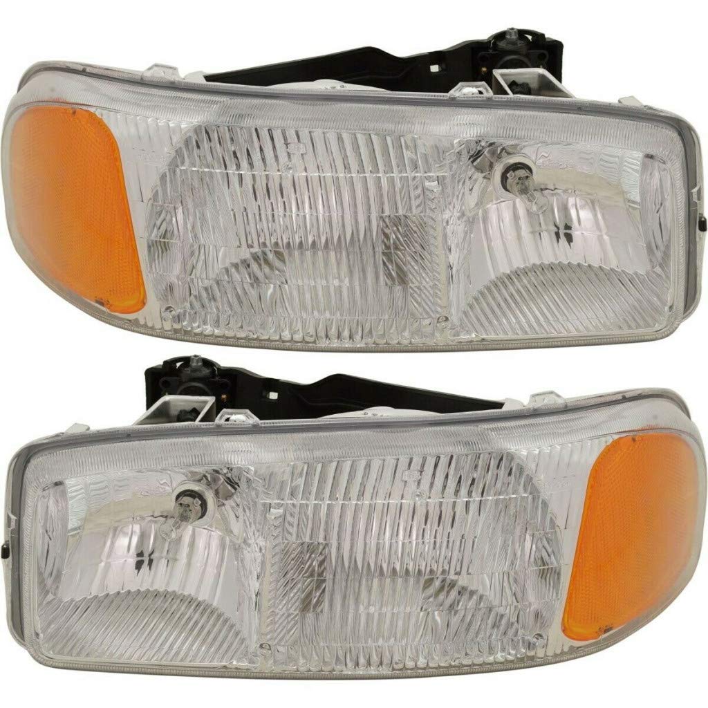 2002-2005 GMC Sierra 2500 HD Replacement Headlights Pair - DOT Certified Driver & Passenger Side with Bulbs (Fits GM2502188) | Perfect for Night Driving & Off-Road Adventures