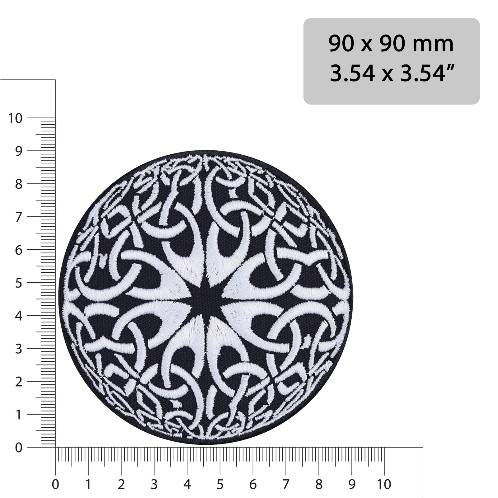 Celtic Infinity Nordic Knot Embroidered Iron On Patch - Viking Style Biker Badge for Jackets, Jeans & Vests (3.54x3.54 Inch) | Perfect for Motorcycle Riders, Rock Music Fans & Medieval Enthusiasts - Great for Customizing Denim, Leather & Backpacks
