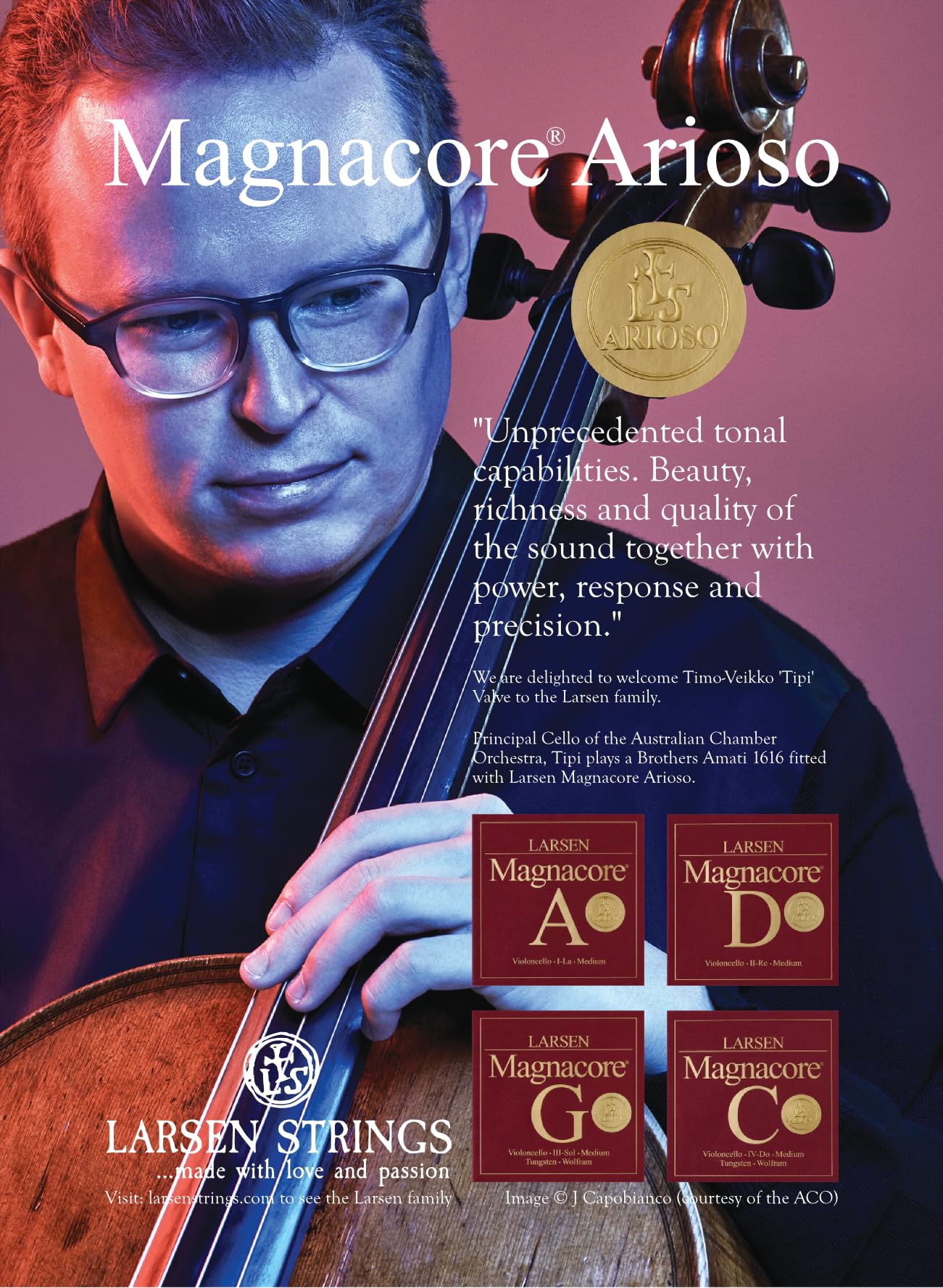 Premium LARSEN STRINGS Magnacore G Wolfram Arioso Cello Strings - Professional Quality for Concert & Studio Performance