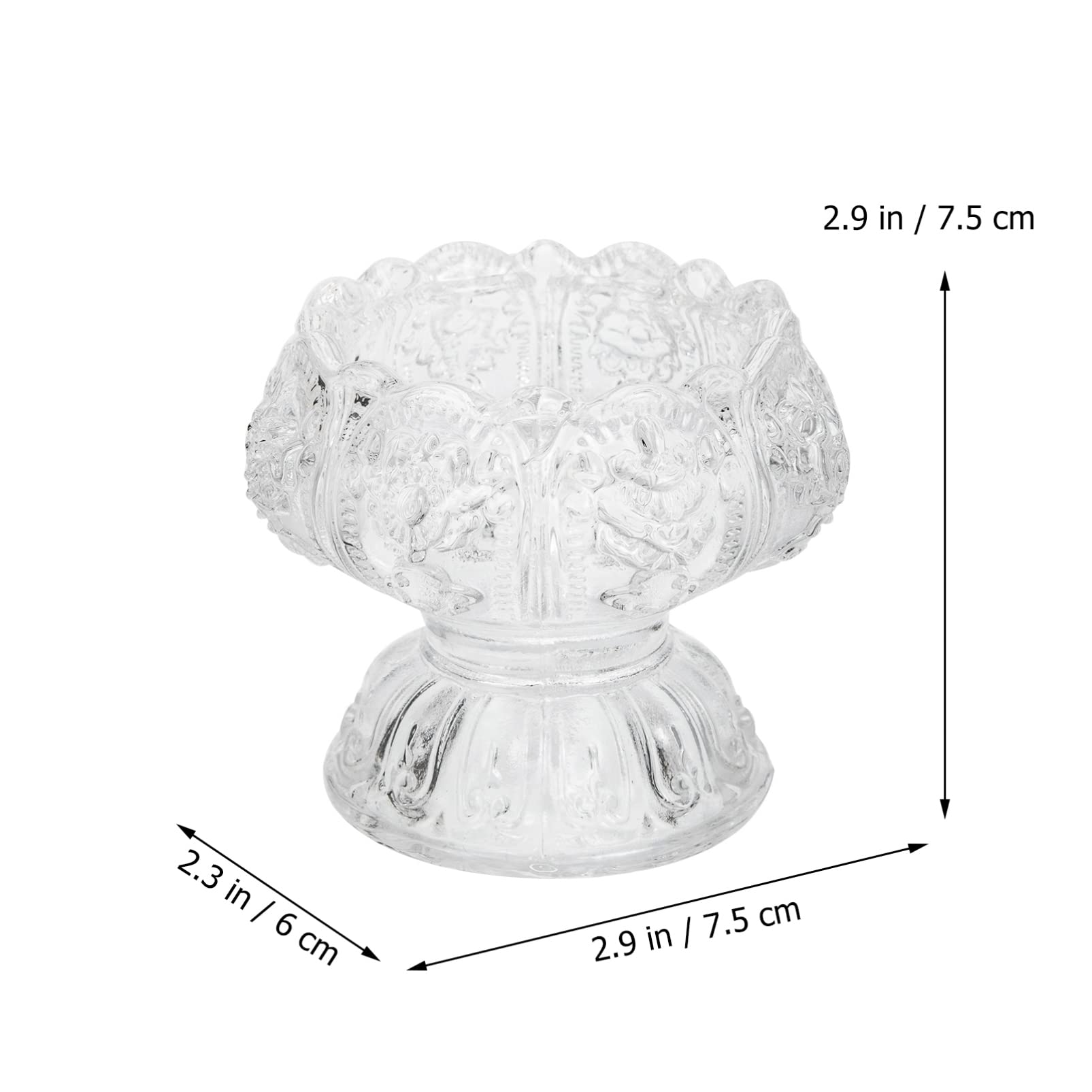 2-Pack Clear Glass Tealight Candle Holders - Elegant Buddhist-Inspired Crystal Table Centerpiece for Weddings, Meditation & Home Decor