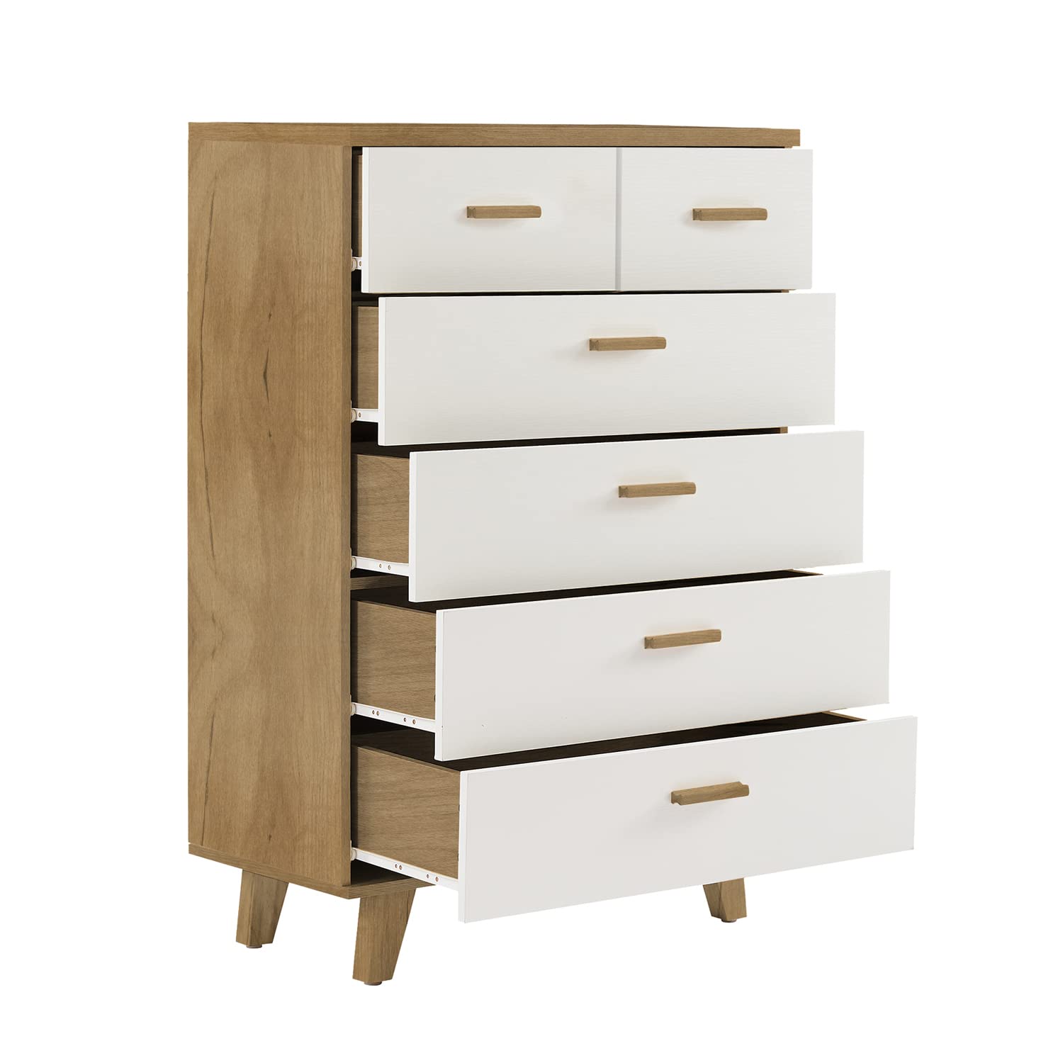6-Drawer Wooden Storage Cabinet - Modern Bathroom & Bedroom Organizer, Tall Nightstand, Accent Cabinet for Living Room, Home Office & Entryway - Perfect for Clutter-Free Home Organization & Stylish Decor