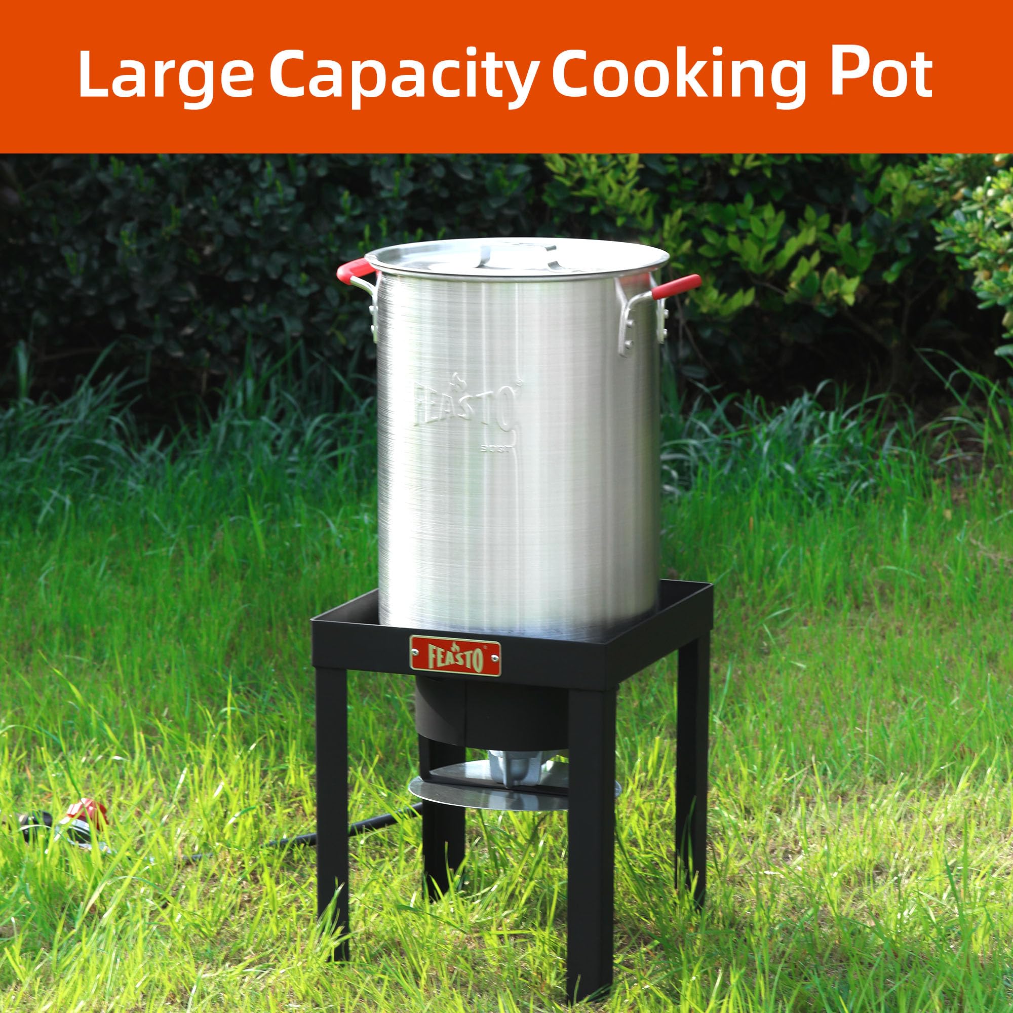30QT Turkey Fryer & Fish Fryer Set with Basket - CSA Certified Outdoor Cooking Kit, 50,000 BTU Propane Burner for Thanksgiving, Camping & Backyard BBQs - Perfect for Deep Frying Turkey, Seafood & Chicken