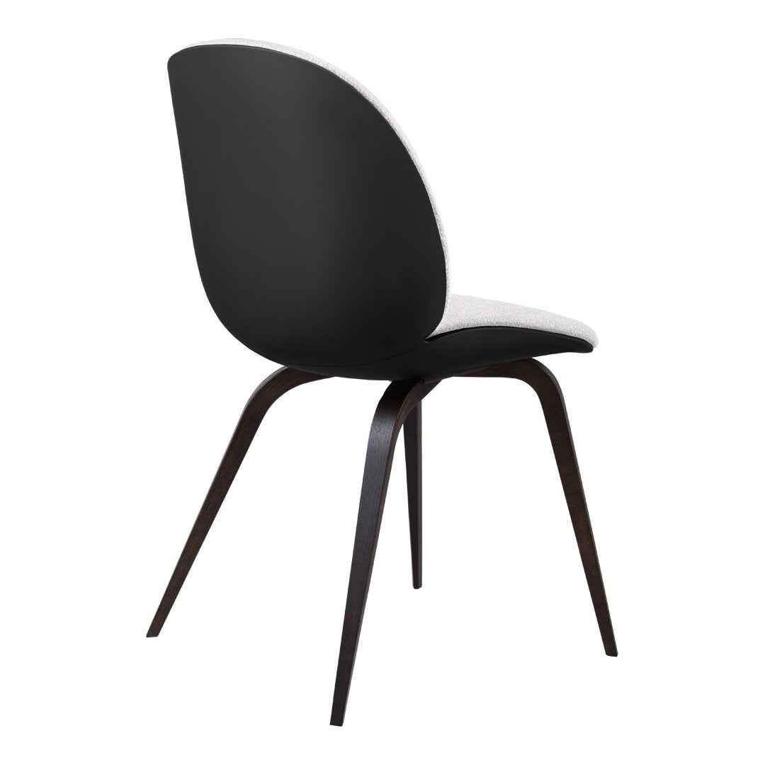 Beetle Dining Chair with Front Upholstery & Smoked Oak Base - Modern Kitchen & Dining Room Seating for Home & Restaurant