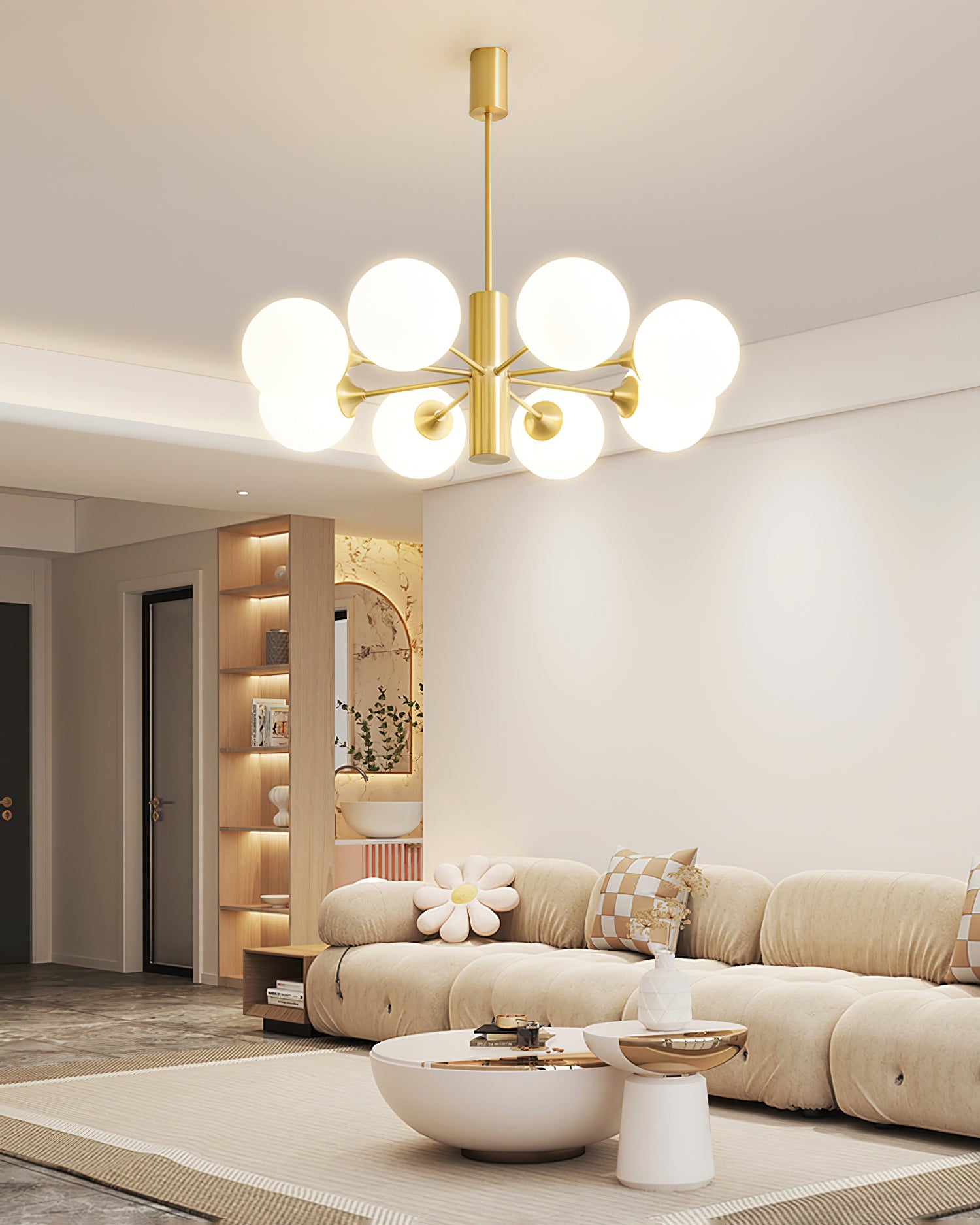 Stylish Bean Ball Chandelier - Modern Pendant Lighting Fixture for Dining Room, Bedroom & Living Room Decor