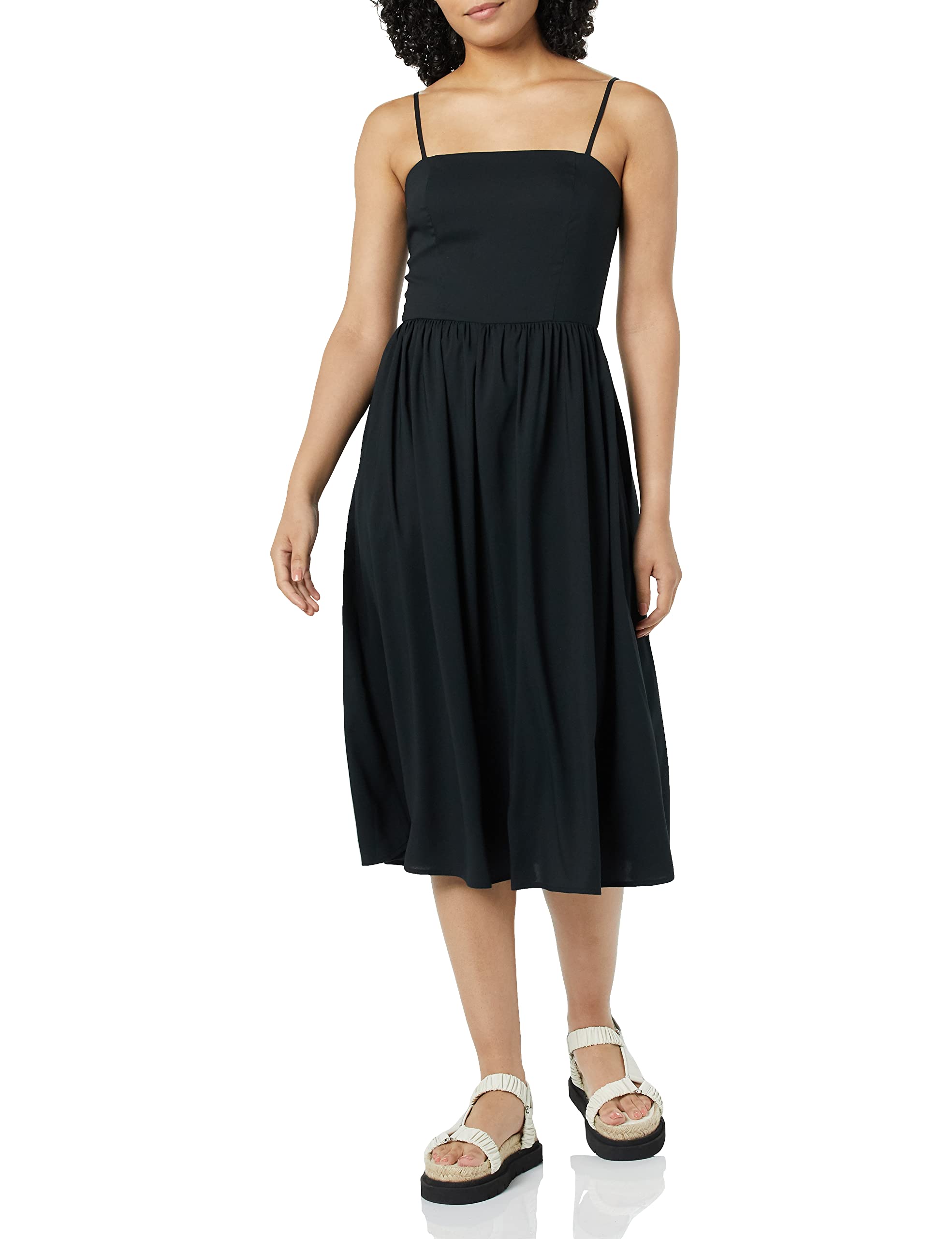 Goodthreads Women's Georgette Smock-Back Cami Midi Dress - Flowy Summer Dress for Casual Outings, Beach Cover Up & Date Night