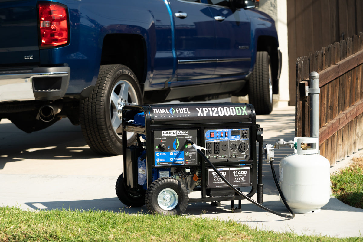 12,000W Dual Fuel Portable Generator with CO Alert - Reliable Backup Power for Home, Camping & Emergency Use