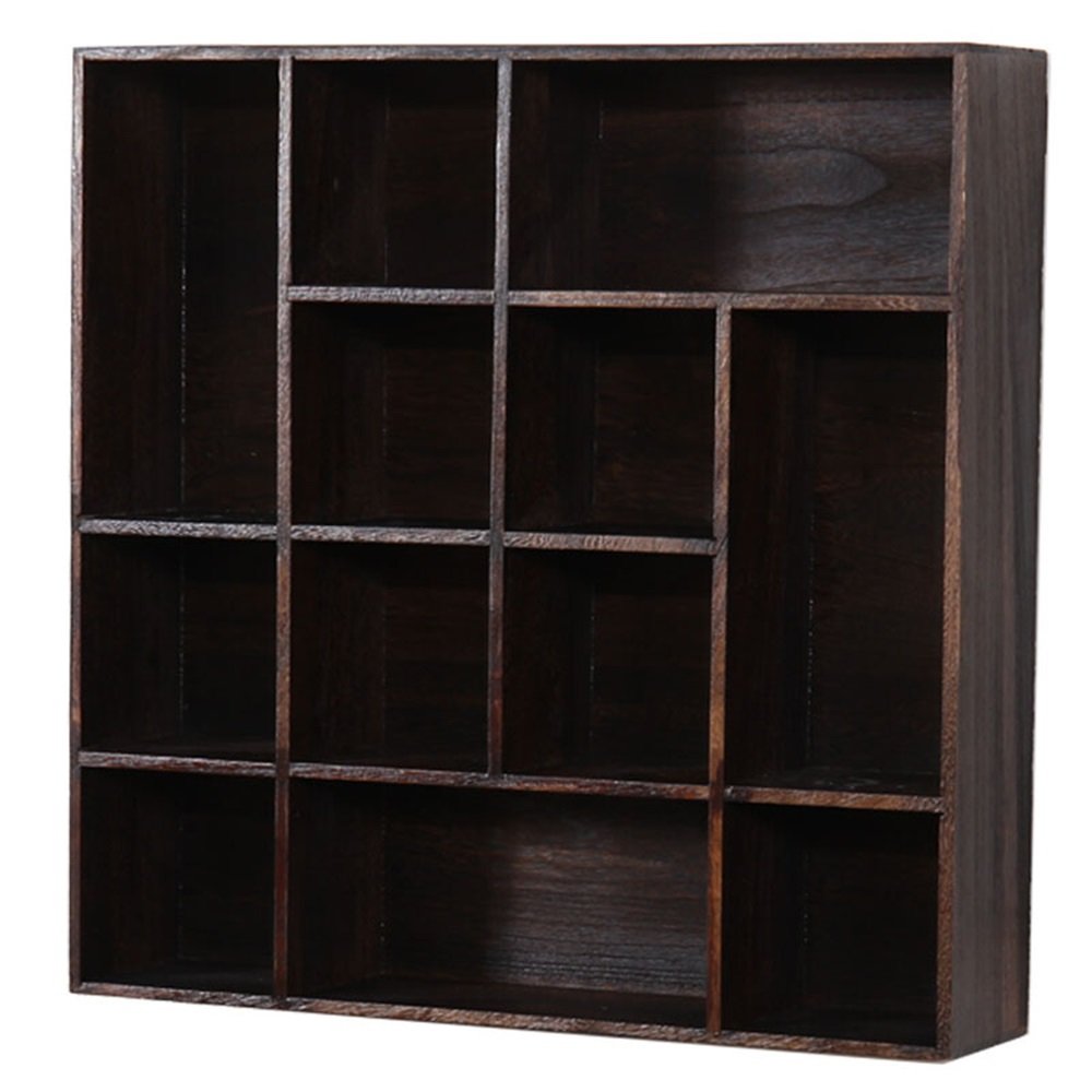 Solid Wood Wall Shelf - Antique Tea Table & Cup Holder for Dorm & Home Decor
