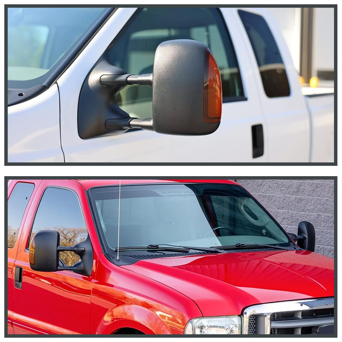 Spec-D Tuning LED Power & Heated Towing Side Mirrors for 1999-2007 Ford F250 F350 F450 F550 Super Duty - Left & Right Pair - Perfect for Towing, Off-Roading & Winter Driving