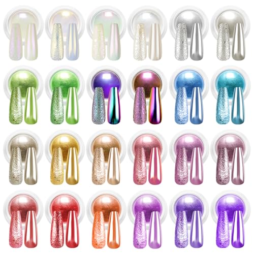 C-24PCS nail chrome powder