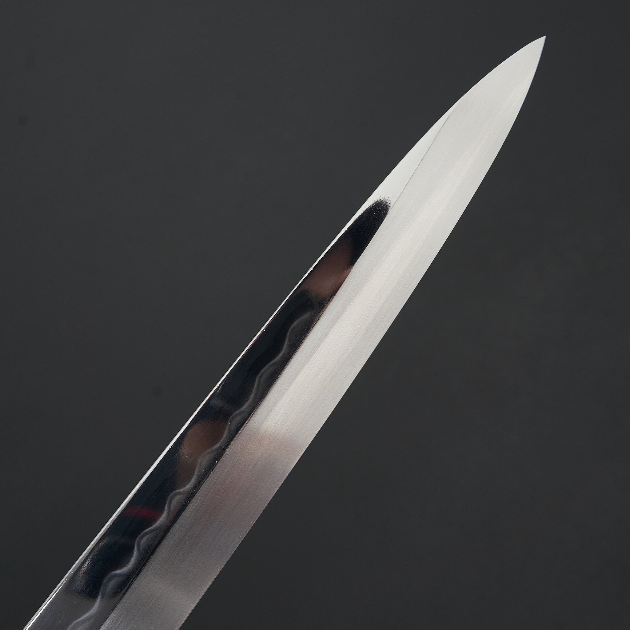 Hitohira Togashi White #1 Mizu Honyaki Yanagiba 300mm Japanese Sushi Knife with Taihei Ebony Handle & Saya - Perfect for Sushi Chefs & Professional Kitchen Use