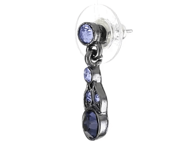1928 Light Sapphire & Montana Blue Euro Crystal Drop Earrings for Women – Elegant Dangle Earrings for Parties, Weddings & Special Occasions