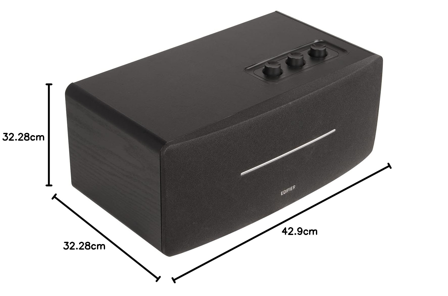Edifier D12 Bookshelf Speakers - 70W RMS Bluetooth Stereo Speakers with Subwoofer Line Out - Premium Sound for Home, Office & Gaming (Black) - Perfect for Music, Movies & PC Audio
