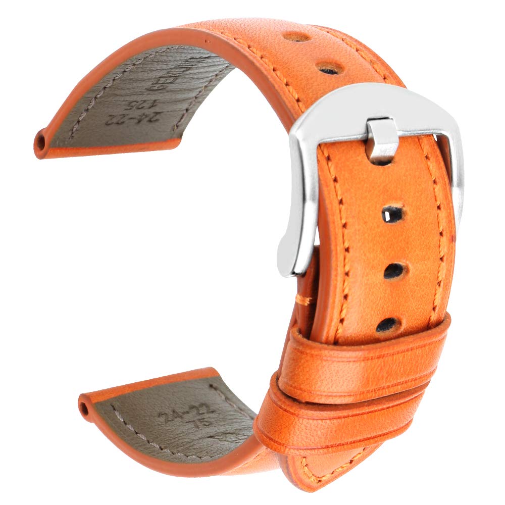 Vintage Leather Watch Strap - Handmade Genuine Leather Watch Band for Men & Women (20mm 22mm 24mm) - 4 Colors - Samsung Replacement Wristband - Perfect for Dress Watches, Business Attire & Everyday Wear