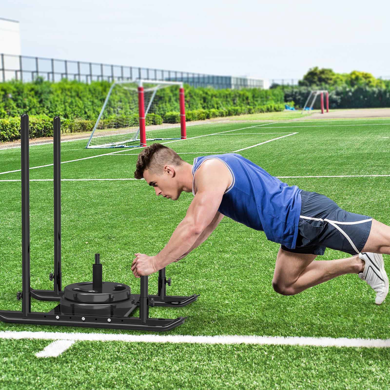 Kipika Heavy-Duty Weight Sled for Strength & Speed Training - Fitness Sled Workout Equipment for Muscle Building & Explosive Power - Compatible with 1