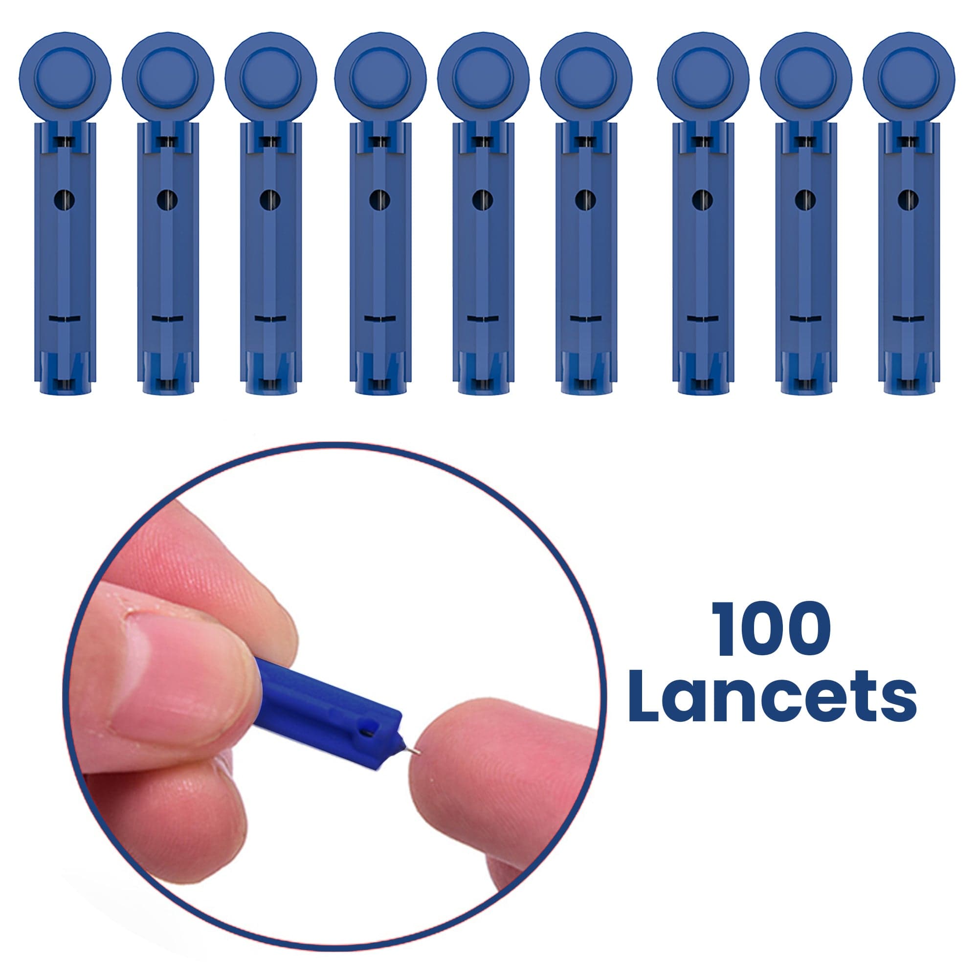 Dr Trust USA Lancets 9008 - Pack of 100 Sterile Diabetic Testing Needles | Universal Compatibility with All Glucometer Brands | Perfect for Home Blood Sugar Monitoring & Diabetes Care