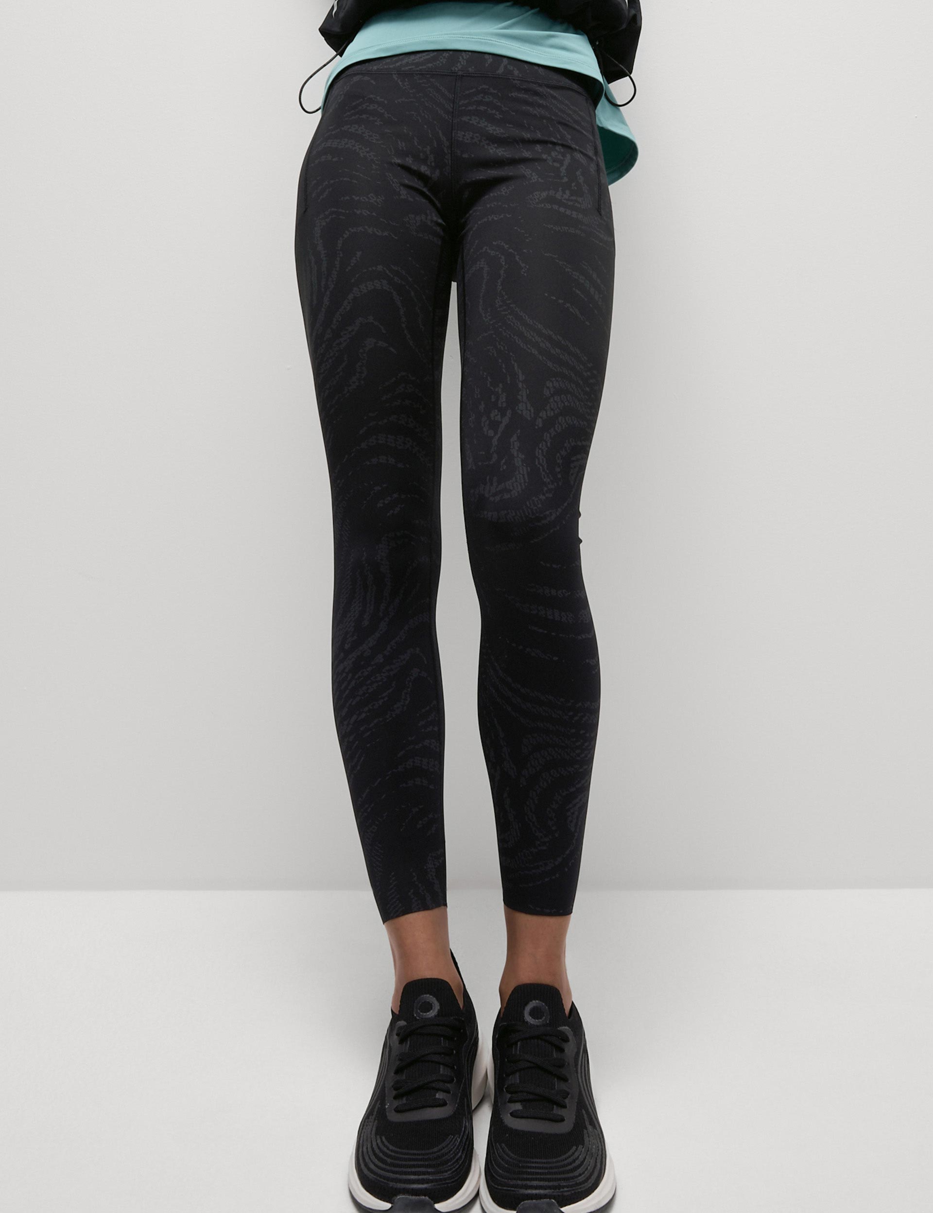 High Visibility Reflective Gym Leggings for Women - Black/Silver - Perfect for Night Running, Yoga & Workout Safety