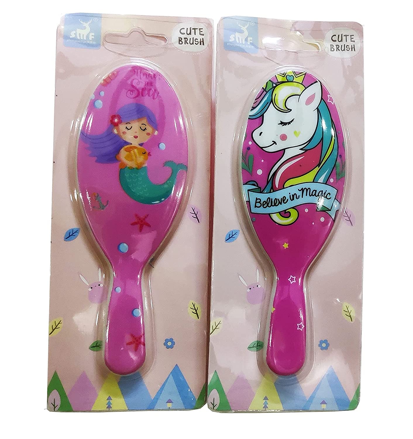 Premium Hair Brush Set of 2 - Detangling & Styling Brush for Smooth Shiny Hair, Perfect Shower Brush for Women & Girls - Great Birthday Gift Idea (Random Designs) - Ideal for Daily Hair Care, Salon Styling & Gift Giving