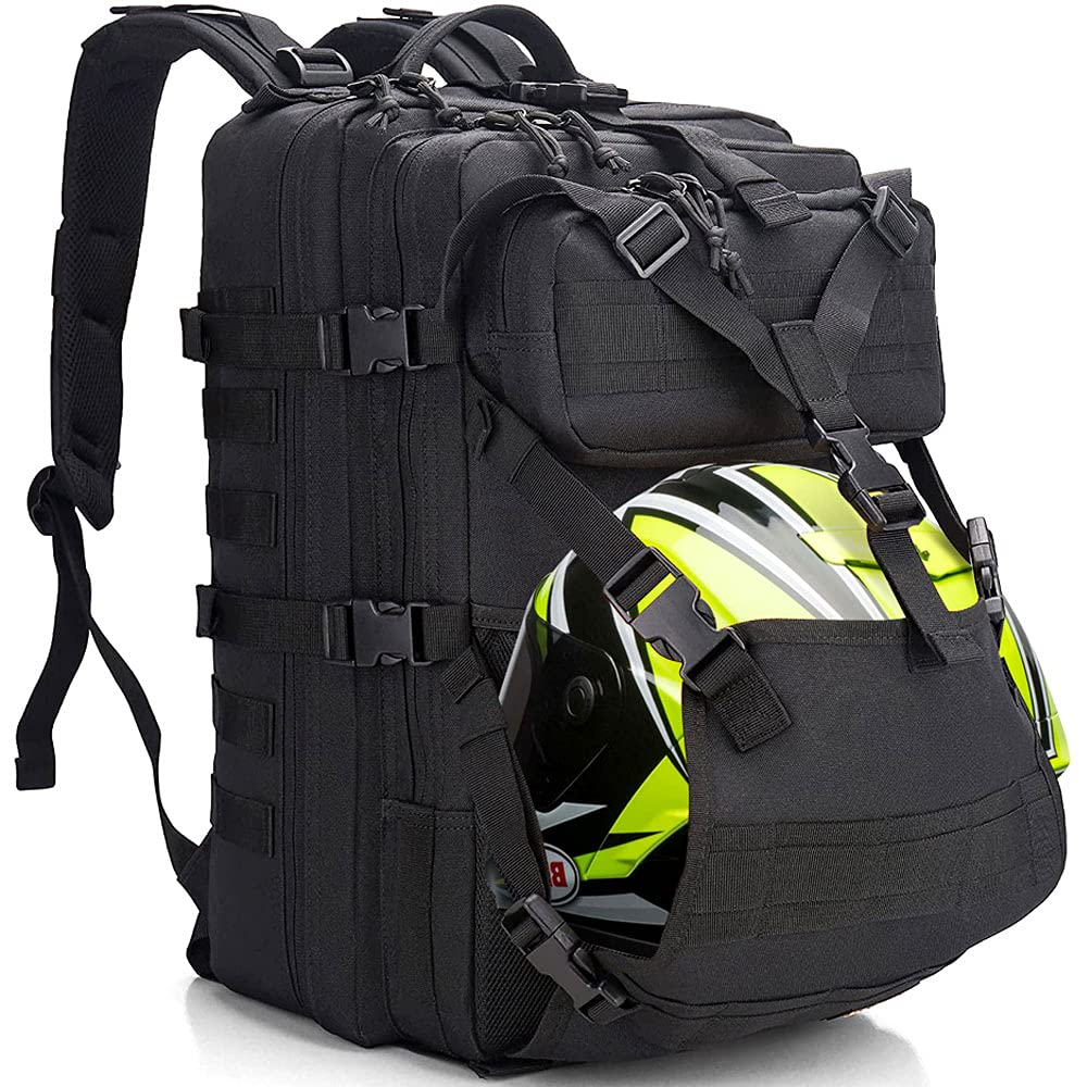 Motorcycle Helmet Backpack - Tactical Molle Bag for Cycling & Hiking Gear Storage