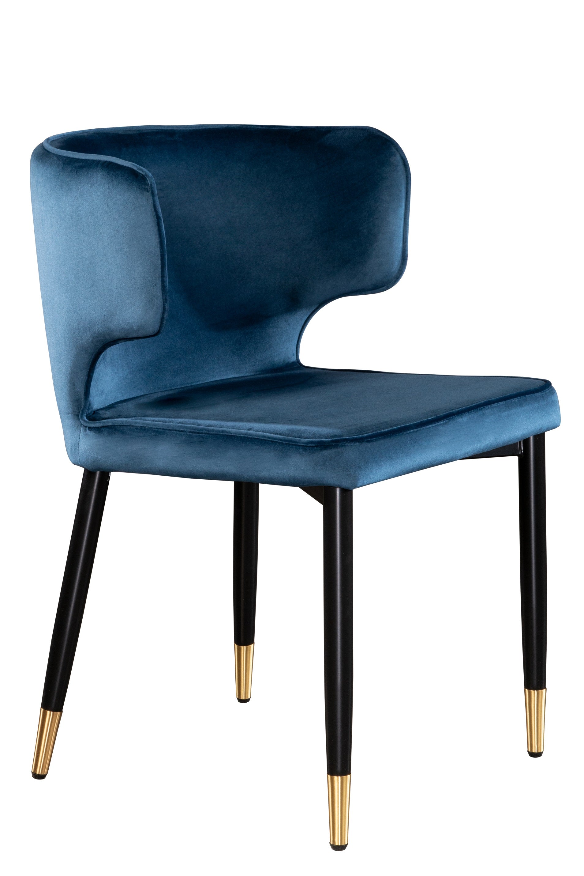 Blue Velvet Kayla Upholstered Dining Chair - Modern Comfortable Kitchen Seating for Home, Restaurant & Office Use