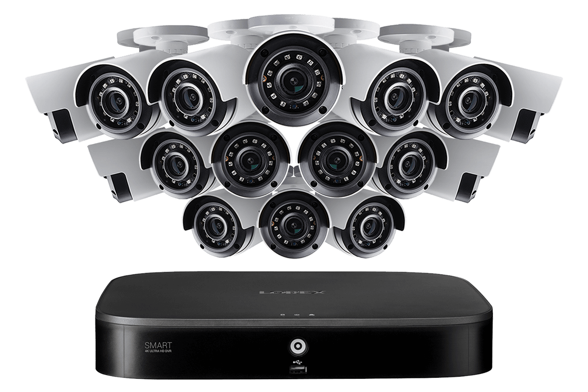 16 Channel 4K (8MP) Security Camera System with Smart Motion Detection & Color Night Vision - 16 HD Cameras for Home, Business & Warehouse Surveillance