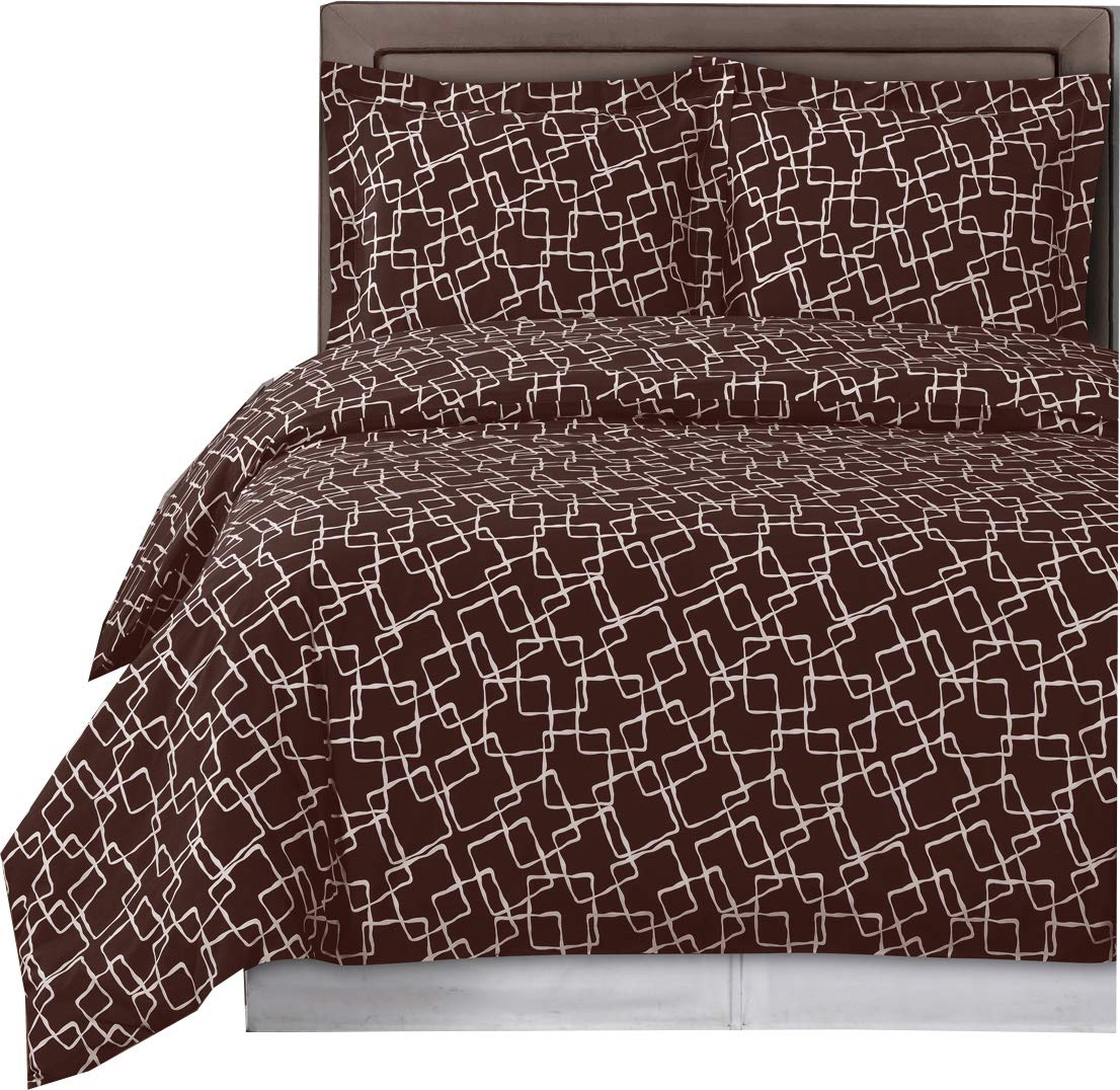 8-Piece EVA Chocolate Full Size Bed in a Bag Set - Medium Weight Down Alternative Comforter (Duvet Insert) with Cotton Duvet Cover & Bed Sheets - Perfect for Guest Rooms, Dorms & Cozy Bedroom Upgrades