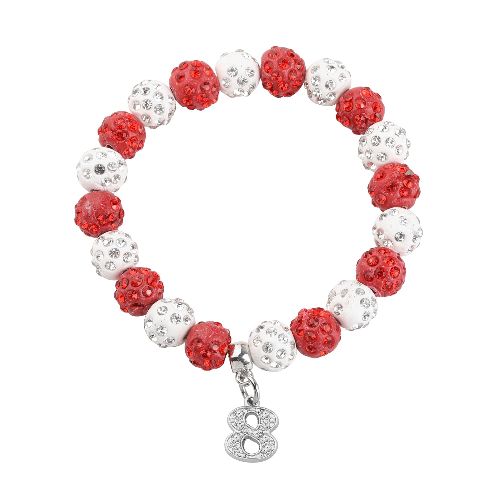 POTIY Sorority Graduation Gift - Red Beaded Bracelet with Rhinestone Numbers | Perfect for Women's College Graduation, Sisterhood Events & Greek Life Accessories