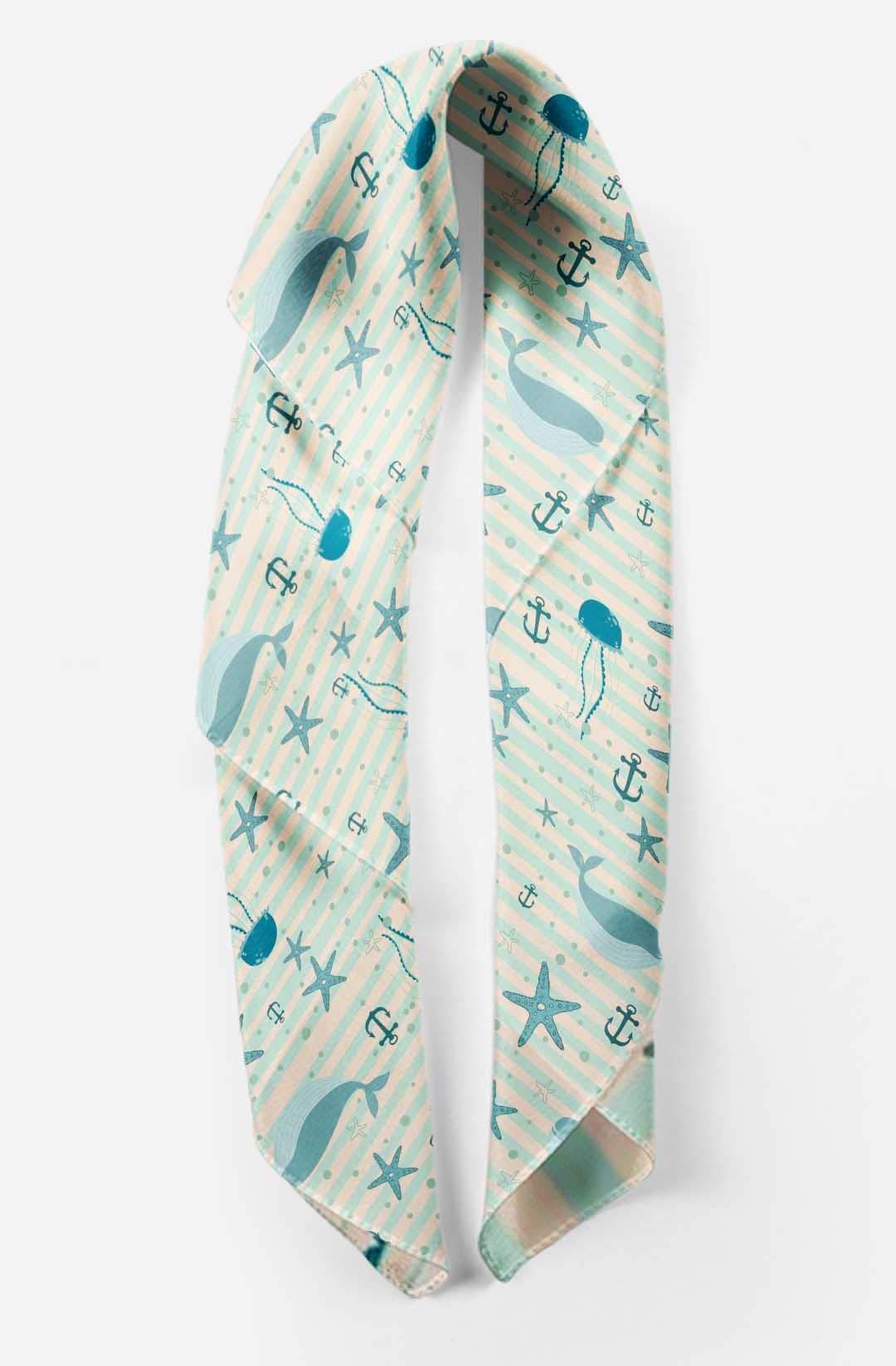 Bimba Pure Silk Printed Head Bandanas & Neck Scarves for Women - Soft Summer Fashion Accessories for Outdoor, Yoga, and Travel
