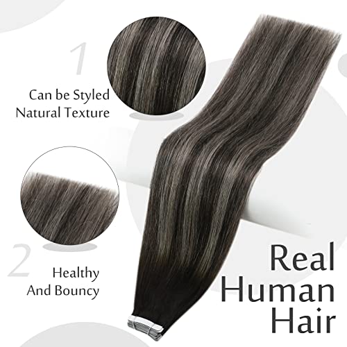 Premium Tape in Hair Extensions 100% Human Hair - Seamless Blending for Length & Volume | Perfect for Weddings, Parties & Everyday Styling