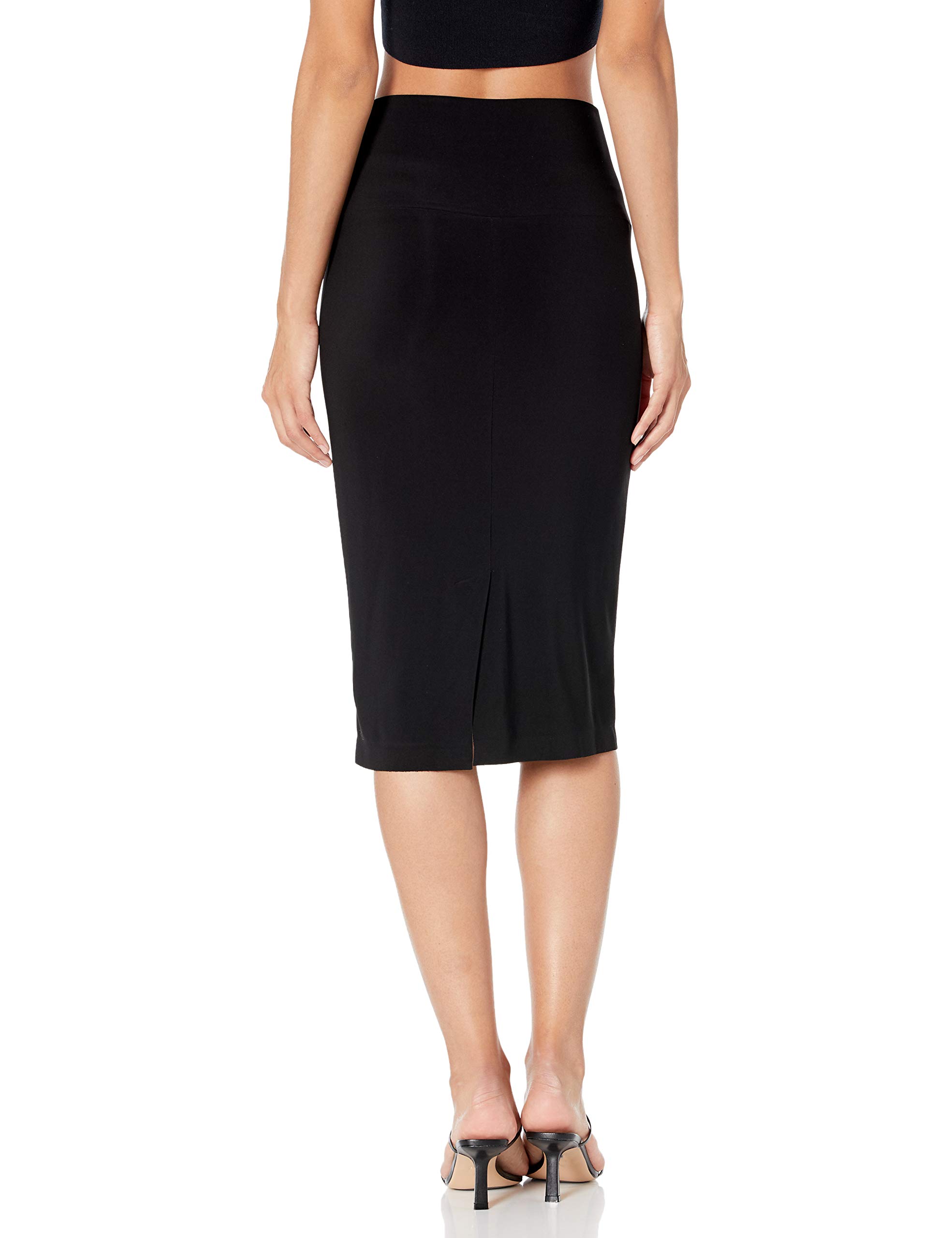 Norma Kamali Women's Straight Skirt - Classic Black High Waist Pencil Skirt for Office, Work & Formal Occasions